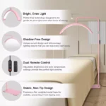 Lampara Luz Led Media Luna Profesional Con Soporte Color Rosa - Angeles del Hogar Chile