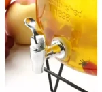 Dispensador De Bebidas De Vidrio 5l Soporte Metal Con Asas - Angeles del Hogar Chile