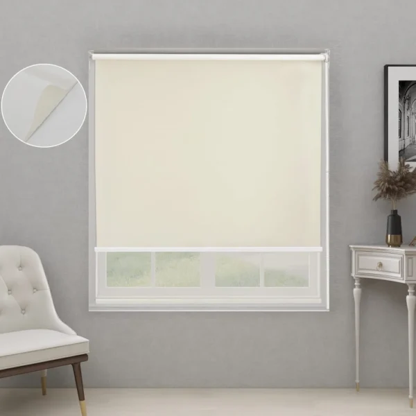 Cortinas Roller Blackout + Visillo 100Cm x 200Cm Color Blanco - Angeles del Hogar Chile