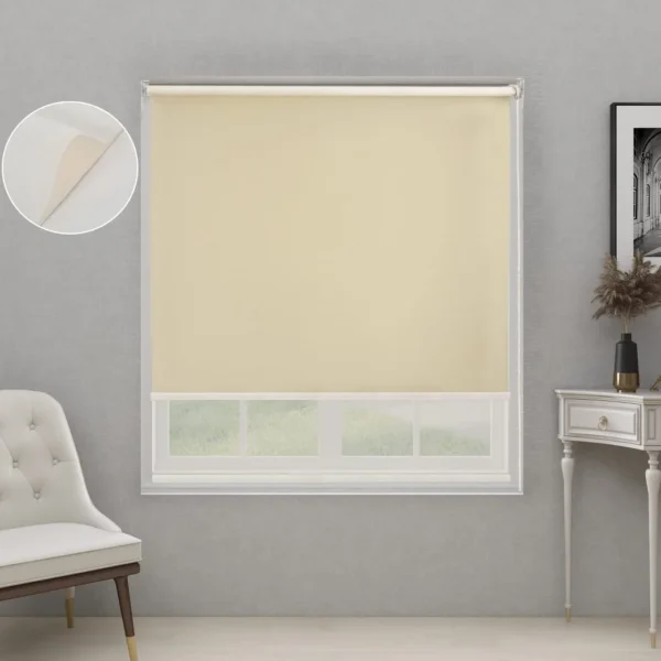 Cortinas Roller Blackout + Visillo 100Cm x 200Cm Color Beige - Angeles del Hogar Chile