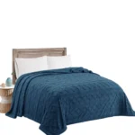 Frazadas Sherpa Texturizada con chiporro 2 plazas Color Azul marino - Angeles del Hogar Chile