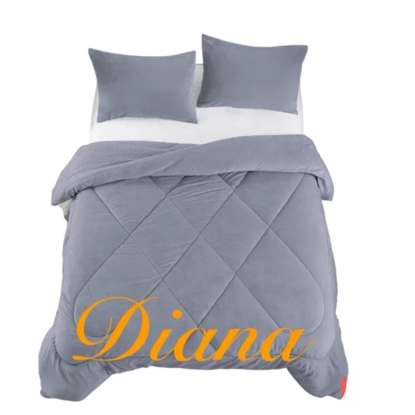 Cobertor De Invierno Plush Con Chiporro Plaza y media color Gris - Angeles del Hogar Chile