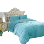 Cobertor De Invierno Plush Con Chiporro Plaza y media color Celeste - Angeles del Hogar Chile