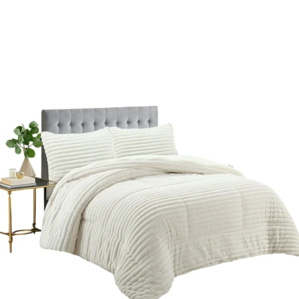 Plumon de invierno Texturizado lineas con chiporro 2 Plazas - Angeles del Hogar Chile