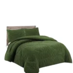 Plumon de invierno Trenzado con chiporro Plaza y Media Verde Musgo - Angeles del Hogar Chile