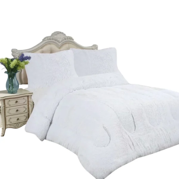 Cobertor de Invierno Peludos Con Chiporro Plaza y Media color blanco - Angeles del Hogar Chile