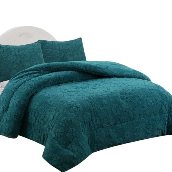 Plumon de invierno texturizado trebol con chiporro plaza y media - Angeles del Hogar Chile