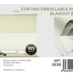 Cortinas Roller Blackout Doble 200cm x 200cm Beige 0638 - Angeles del Hogar Chile