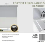 Cortinas Roller Blackout Doble 150cm x 200cm Gris 0625 - Angeles del Hogar Chile