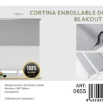 Cortinas Roller Blackout Doble Jaspeada 180cm x 200cm Gris 0655 - Angeles del Hogar Chile