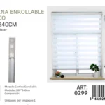 Cortina Roller Duo Lisa 100cm x 240cm Color Blanco 0299 - Angeles del Hogar Chile