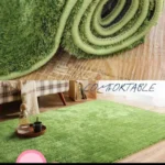 Alfombra Moderna Decorativa Esponjosa 190X190Cm Color Verde - Angeles del Hogar Chile