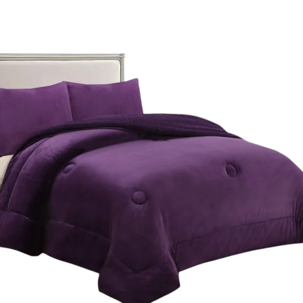 Cobertor de Invierno Plush Liso Plaza y Media Color Morado - Angeles del Hogar Chile
