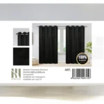 Pack De 2 Panos De Cortinas Terciopelo Medidas 140x240 Cm Color Negro - Angeles del Hogar Chile