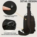 Bolso Bandolero Impermeable Con Puerto USB Unisex - Imagen 3