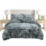 Plumon de invierno Piel de Oveja con chiporro 2 Plazas gris jaspeado - Angeles del Hogar Chile