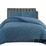 Plumon de invierno texturizado cuadros con chiporro King color azul - Angeles del Hogar Chile