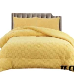 Plumon de invierno texturizado cuadros con chiporro King amarillo - Angeles del Hogar Chile