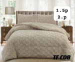 Plumon de invierno texturizado cuadros con chiporro 2 Plazas beige - Angeles del Hogar Chile