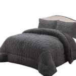 Plumon de Invierno Tenfei Texturizado 180X230Cm Gris Oscuro - Angeles del Hogar Chile