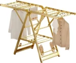 Tendedero Colgador de Ropa Plegable Acero Inoxidable Resistente Dorado - Angeles del Hogar Chile