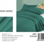 Plumon Unicolor plaza y media medidas 180x220cm YZ-6135 verde - Angeles del Hogar Chile