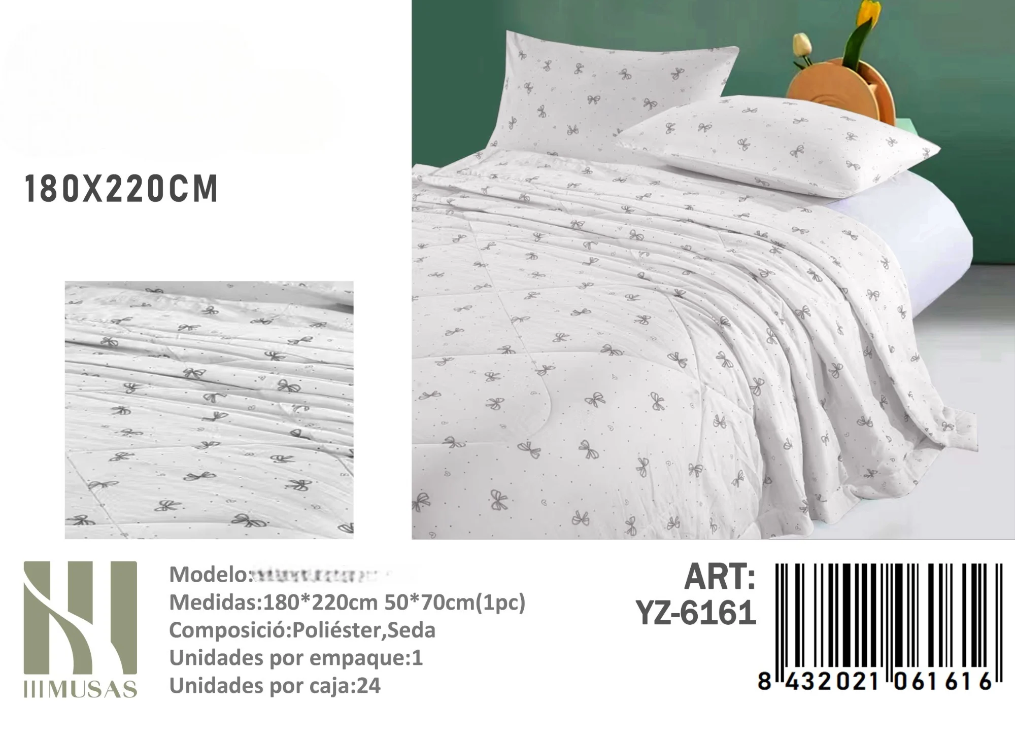 6161-Photoroom Plumon con diseno plaza y media medidas 180x220cm YZ-6161 - Angeles del Hogar Chile