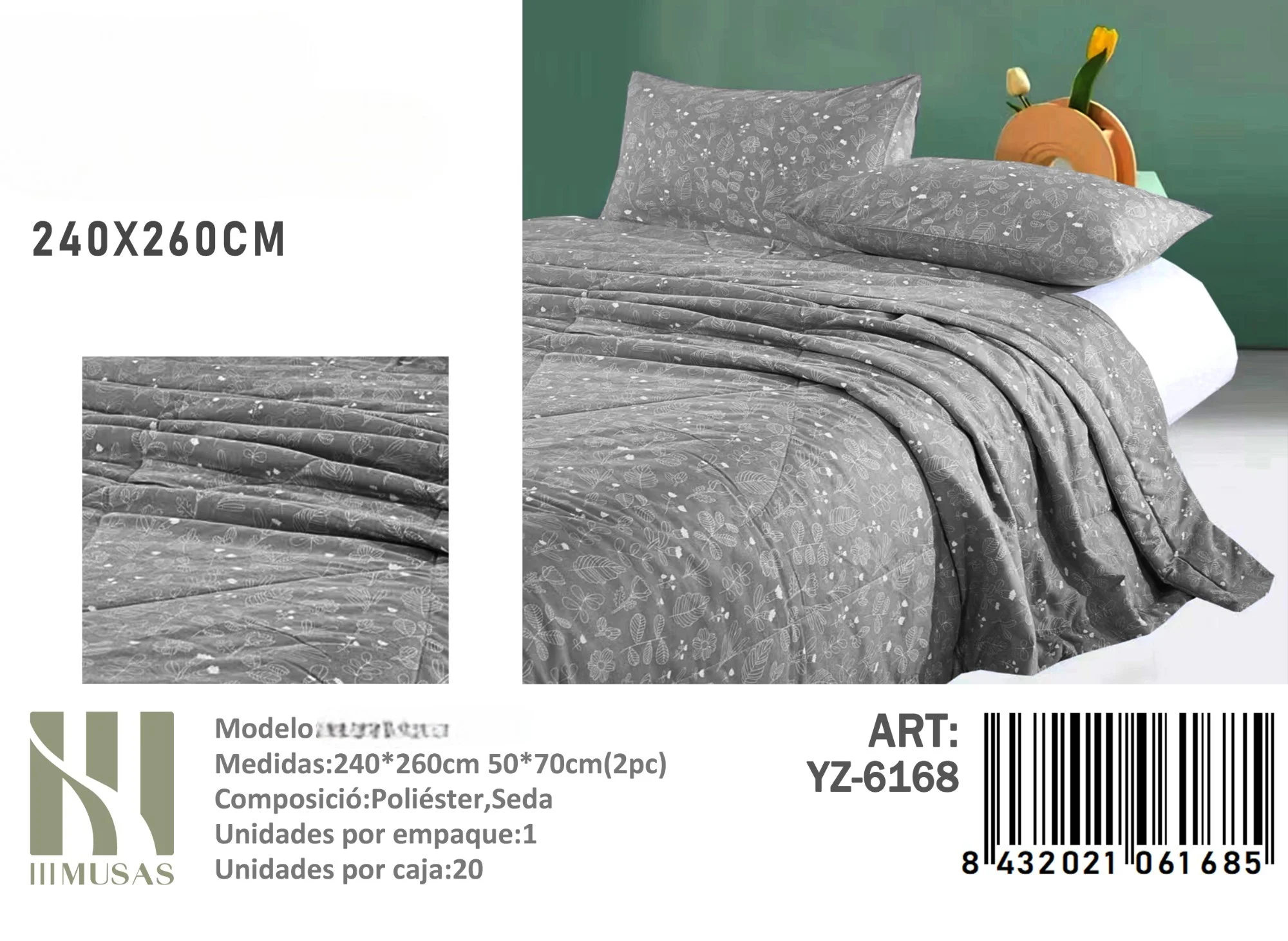 6168-Photoroom Plumon con diseno King medidas 240x260 cm YZ-6168 - Angeles del Hogar Chile