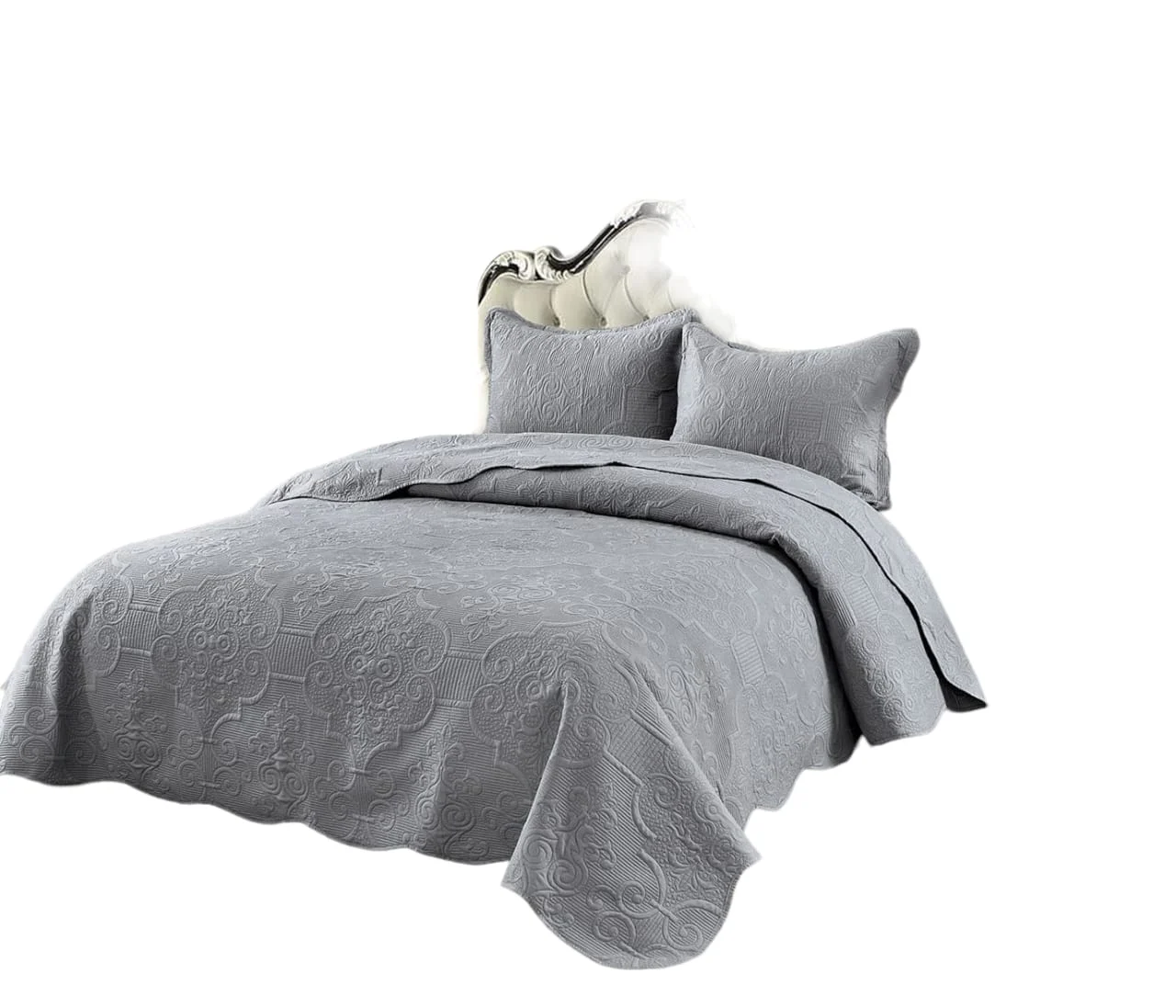 64e470b2-0809-4159-96e7-605110785d97 Cobertor Quilt de Verano 2 plazas Gris - Angeles del Hogar Chile
