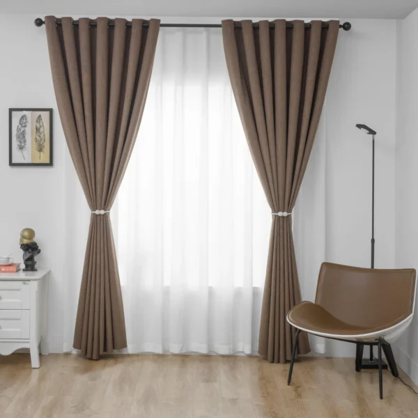Cortinas blackout pack 2 Panos 140x230 Cafe - Angeles del Hogar Chile