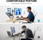 Soporte Brazo Doble Para Monitor Notebook Escritorio - Angeles del Hogar Chile