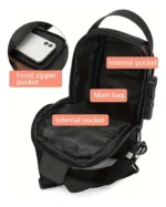 Bolso Bandolero Impermeable Con Puerto USB Unisex - Imagen 4