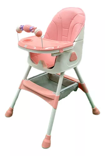 Silla Comedor Infaltil para Bebe 2 En 1 Color Rosa - Angeles del Hogar Chile