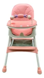 Silla Comedor Infaltil para Bebe 2 En 1 Color Rosa - Angeles del Hogar Chile