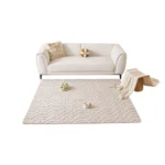 Alfombra Jacquard de Algodon 160X200Cm Beige - Angeles del Hogar Chile