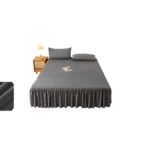 Faldon para cama plaza y media 1.5 Color Gris - Angeles del Hogar Chile