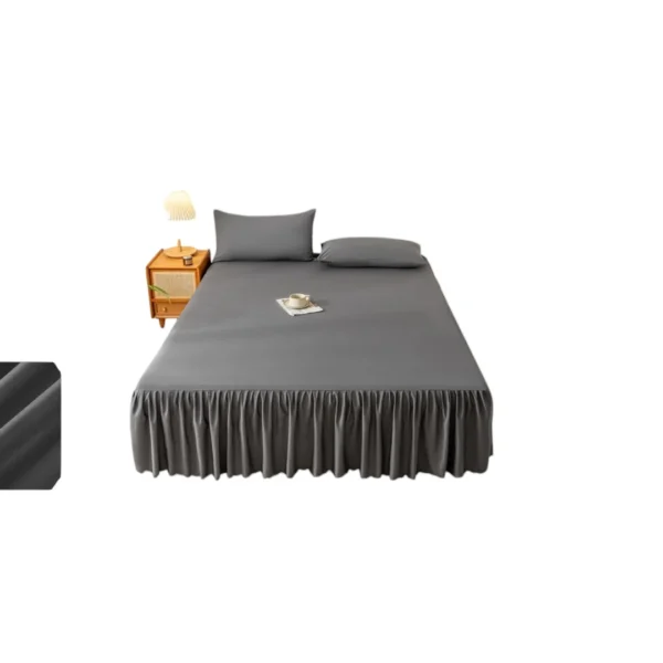Faldon para cama plaza y media 1.5 Color Gris - Angeles del Hogar Chile