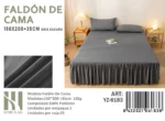 Faldon para cama 2 plazas Color Gris - Angeles del Hogar Chile