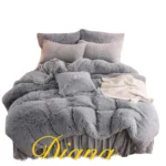 Plumon de invierno Peludos con chiporro 2 Plazas Color Gris - Angeles del Hogar Chile