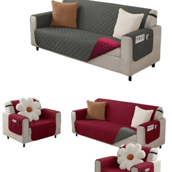 Funda Cubre Sofa impermeable 3 Cuerpos reversible - Angeles del Hogar Chile