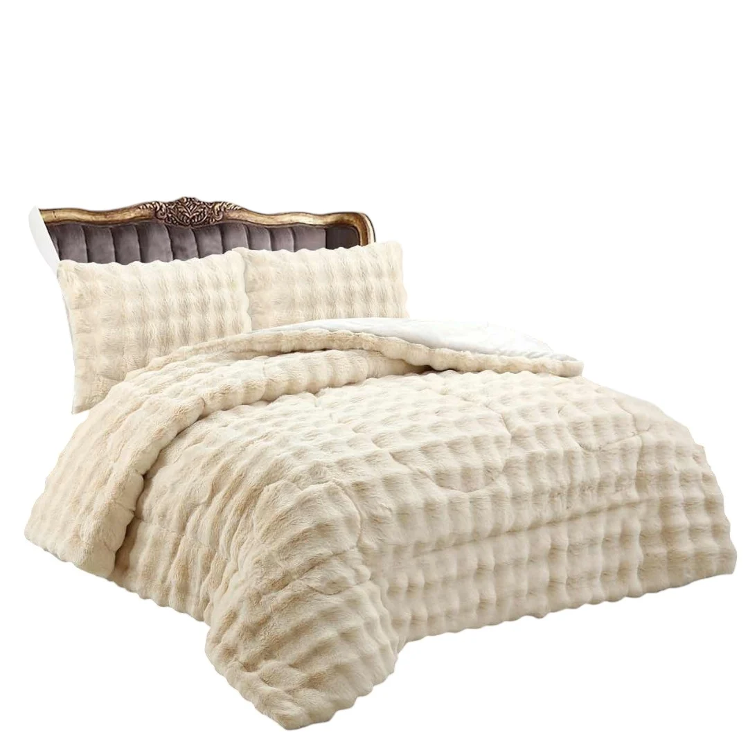 WhatsApp Image 2025-02-22 at 13.57-Photoroom (1) Plumon de invierno Piel de Oveja con chiporro 2 Plazas color beige - Angeles del Hogar Chile