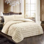 Plumon de invierno Piel de Oveja con chiporro 2 Plazas color beige - Angeles del Hogar Chile