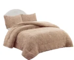Plumon de invierno texturizado trebol con chiporro 2 Plazas beige - Angeles del Hogar Chile