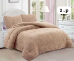 Plumon de invierno texturizado trebol con chiporro 2 Plazas beige - Angeles del Hogar Chile