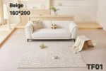 Alfombra Jacquard de Algodon 160X200Cm Beige - Angeles del Hogar Chile