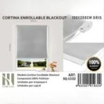 Cortinas Roller Blackout 100cm x 200cm Gris SQ-1032