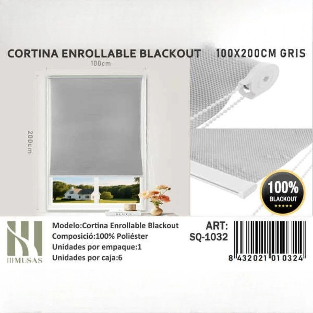ce0d3f4a44f1_1.webp Cortinas Roller Blackout 100cm x 200cm Gris SQ-1032 - Imagen 1
