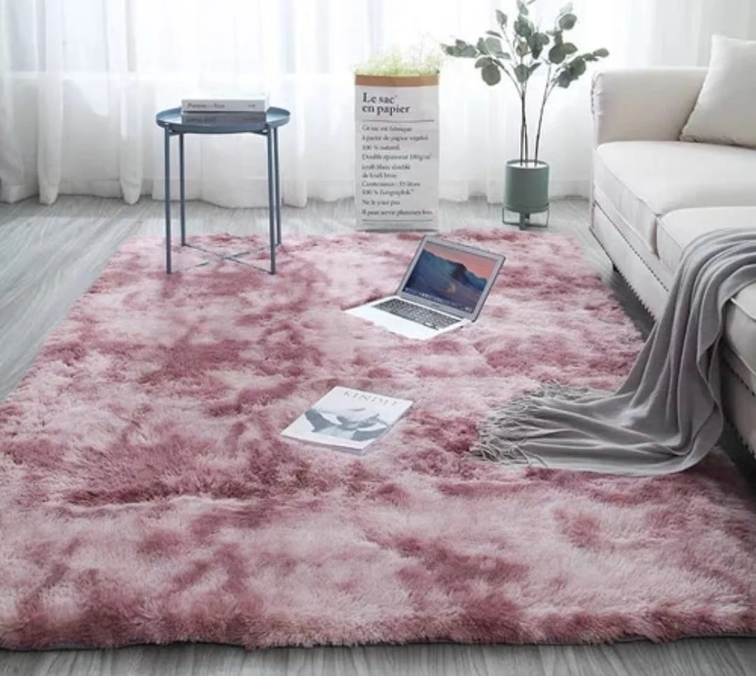 cfb70ca4-7019-4d7c-a725-50e24b53c97a Alfombra Peludas Livianas 180x200 cm Morado Jaspeado - Angeles del Hogar Chile