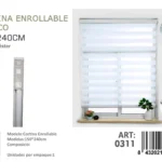 Cortina Roller Duo Lisa 150cm x 240cm Color Blanco 0311 - Angeles del Hogar Chile