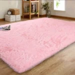 Alfombra Peludas Livianas 200x300 cm Rosado - Angeles del Hogar Chile